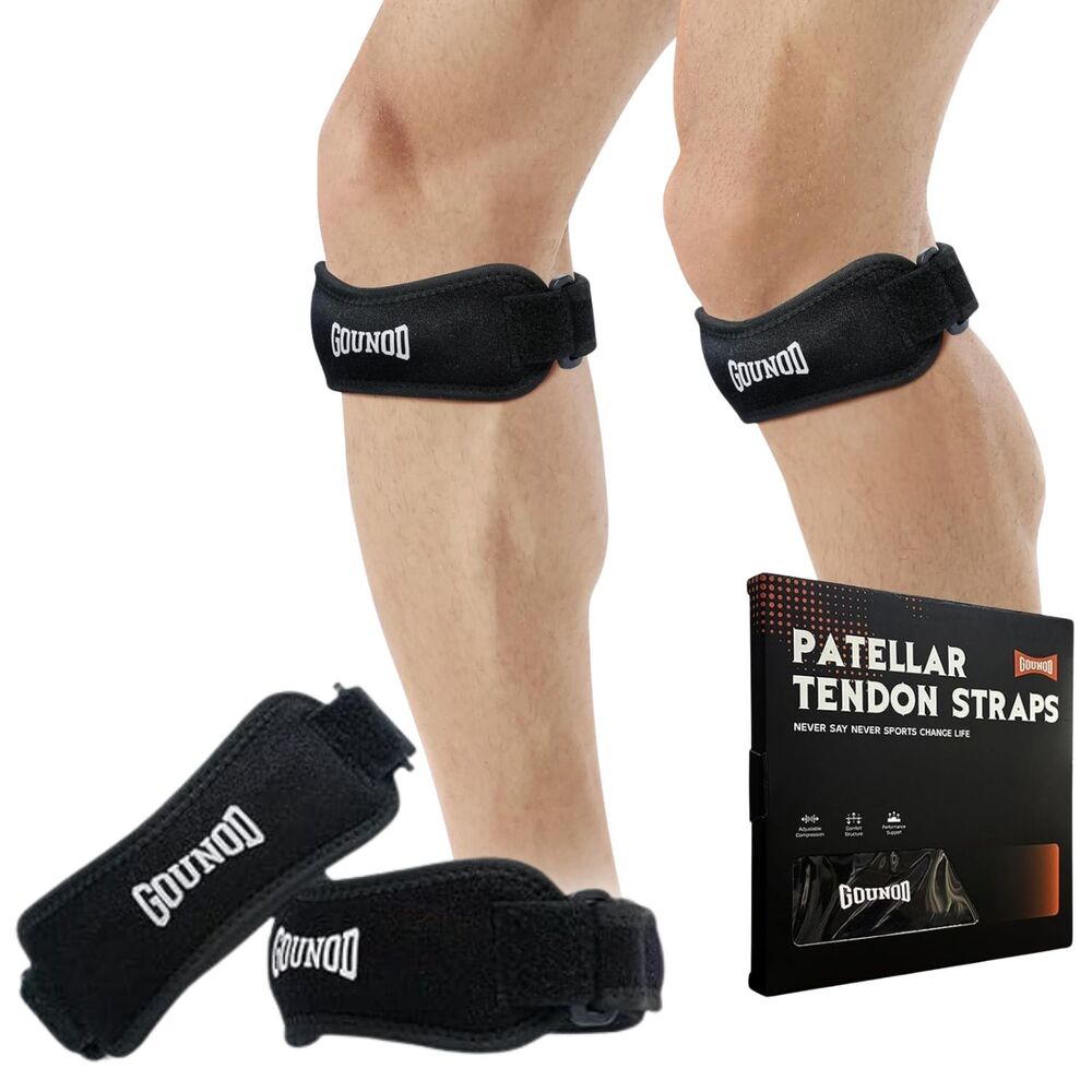 Gounod Patellar Tendon Support Strap 2 Pack, Knee Strap for Knee Pain Relief